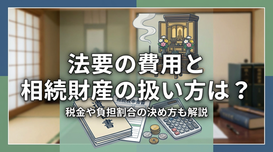 法要の費用と相続財産の扱い方は？税金や負担割合の決め方も解説