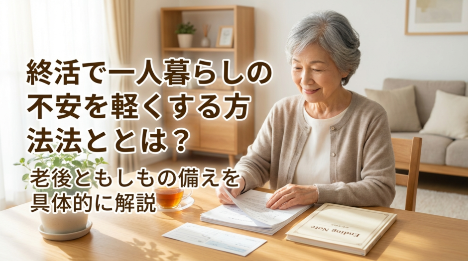 終活で一人暮らしの不安を軽くする方法とは？老後ともしもの備えを具体的に解説
