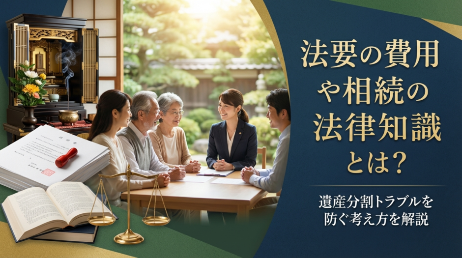 法要の費用や相続の法律知識とは？遺産分割トラブルを防ぐ考え方を解説