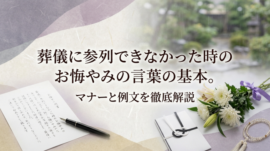 葬儀に参列できなかった時のお悔やみの言葉の基本。マナーと例文を徹底解説