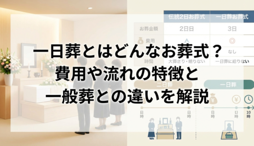 一日葬とはどんなお葬式？費用や流れの特徴と一般葬との違いを解説