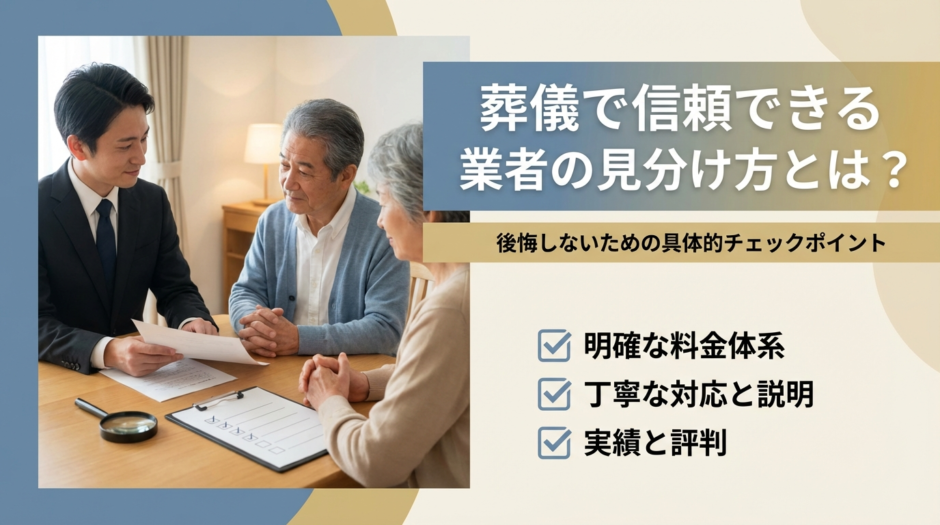 葬儀で信頼できる業者の見分け方とは？後悔しないための具体的チェックポイント