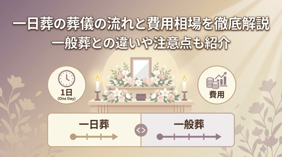一日葬の葬儀の流れと費用相場を徹底解説｜一般葬との違いや注意点も紹介
