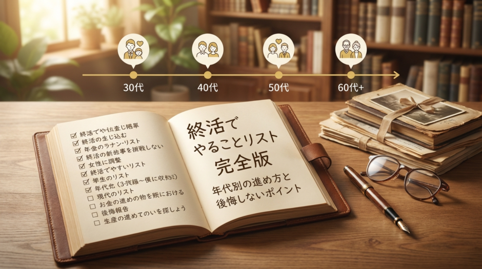 終活でやることリストの完全版。年代別の進め方と後悔しないポイント
