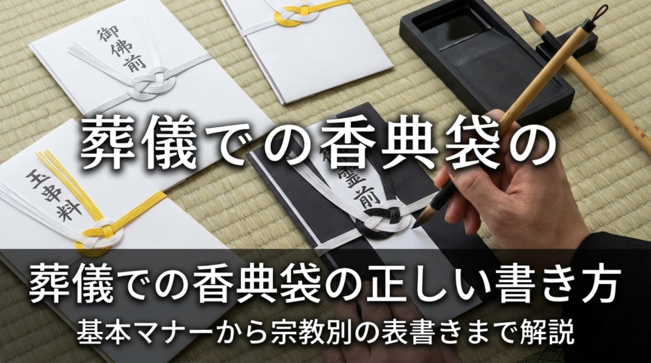 葬儀での香典袋の正しい書き方とは？基本マナーから宗教別の表書きまで解説