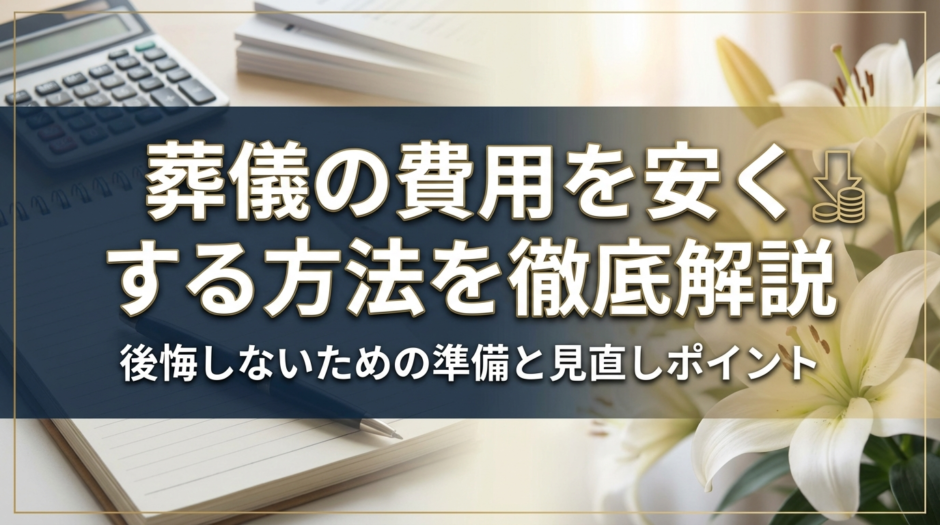 葬儀の費用を安くする方法を徹底解説｜後悔しないための準備と見直しポイント