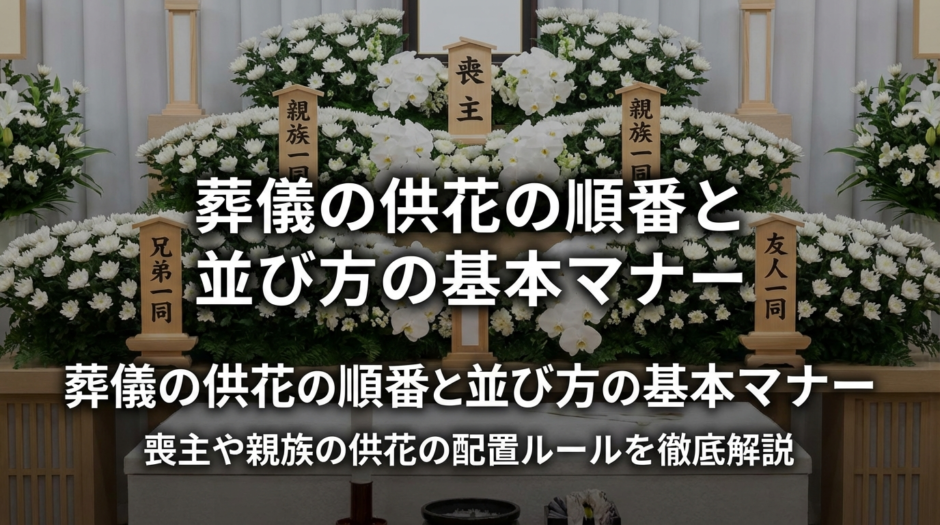 葬儀の供花の順番と並び方の基本マナー｜喪主や親族の供花の配置ルールを徹底解説
