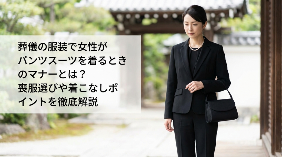 葬儀の服装で女性がパンツスーツを着るときのマナーとは？喪服選びや着こなしポイントを徹底解説