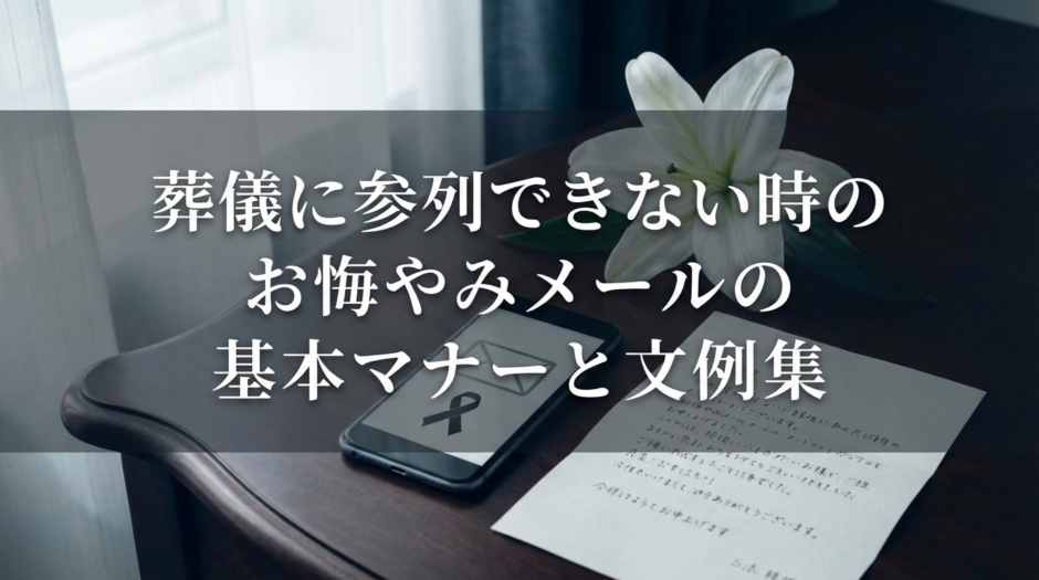 葬儀に参列できない時のお悔やみメールの基本マナーと文例集