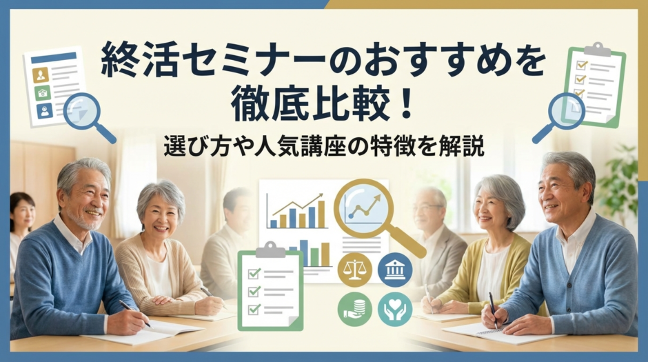 終活セミナーのおすすめを徹底比較！選び方や人気講座の特徴を解説