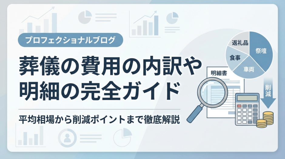 葬儀の費用の内訳や明細の完全ガイド｜平均相場から削減ポイントまで徹底解説
