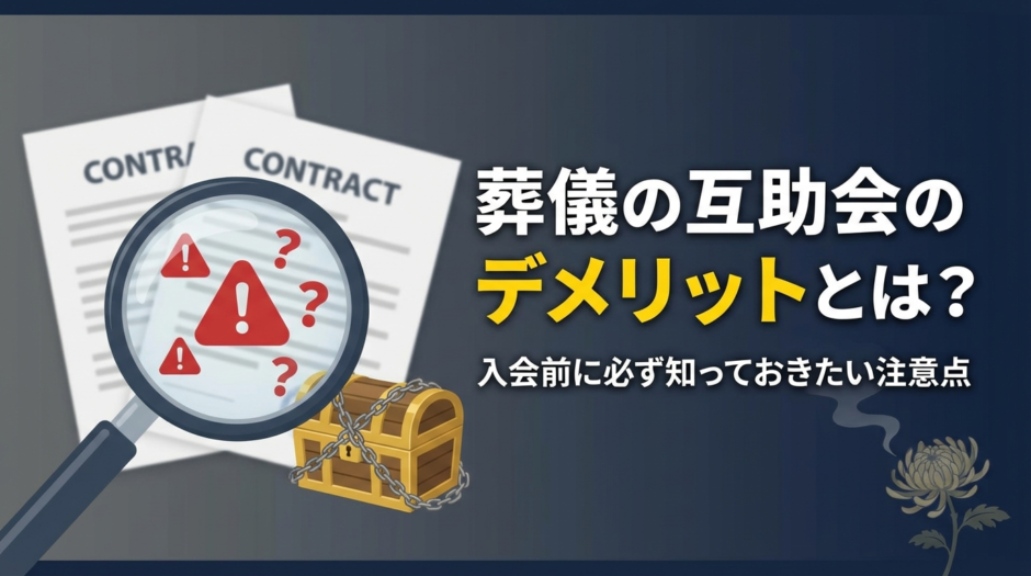 葬儀の互助会のデメリットとは？入会前に必ず知っておきたい注意点