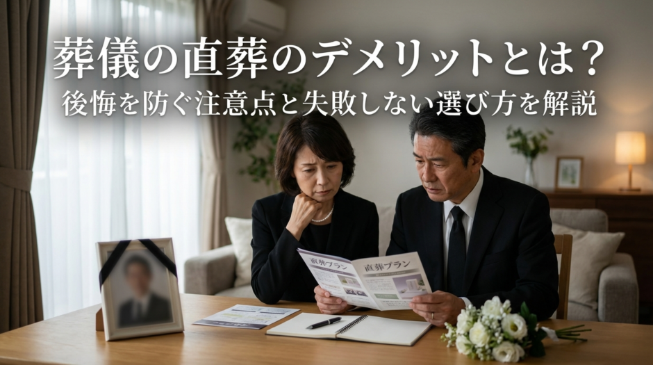 葬儀の直葬のデメリットとは？後悔を防ぐ注意点と失敗しない選び方を解説