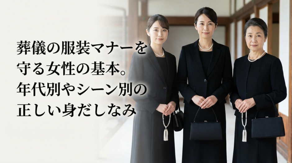 葬儀の服装マナーを守る女性の基本。年代別やシーン別の正しい身だしなみ