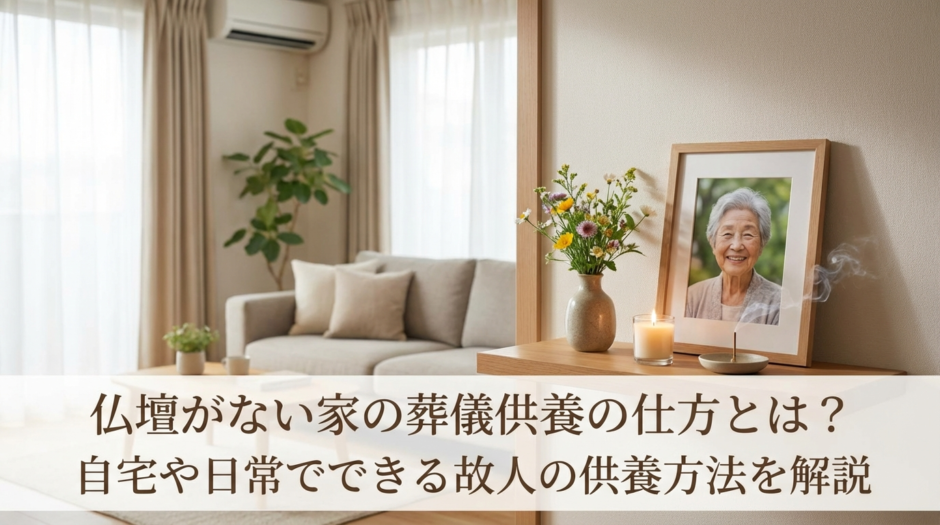 仏壇がない家の葬儀供養の仕方とは？自宅や日常でできる故人の供養方法を解説
