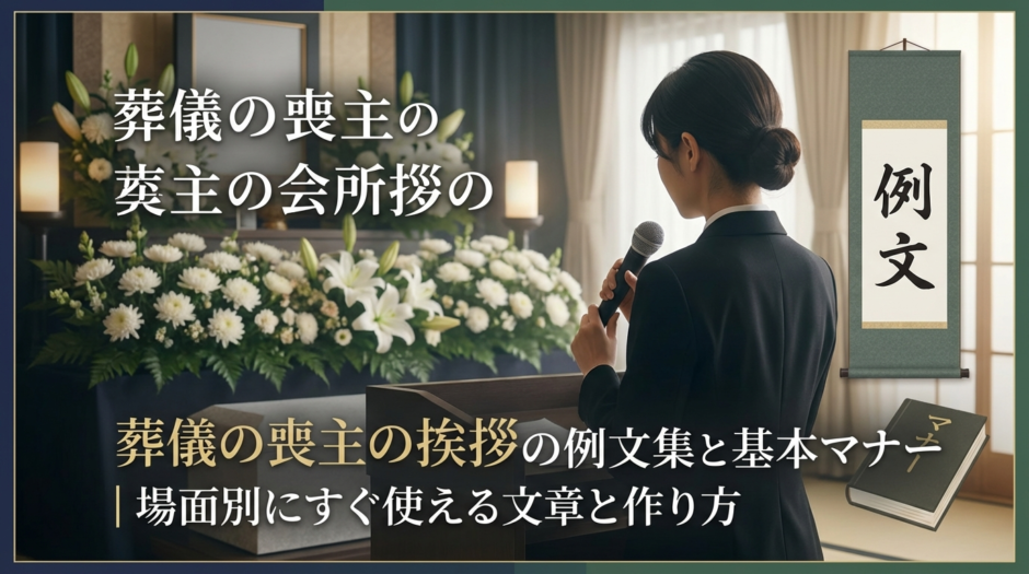 葬儀の喪主の挨拶の例文集と基本マナー｜場面別にすぐ使える文章と作り方