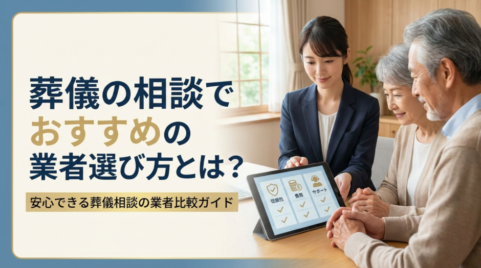 葬儀の相談でおすすめの業者選び方とは？安心できる葬儀相談の業者比較ガイド